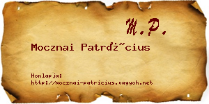 Mocznai Patrícius névjegykártya